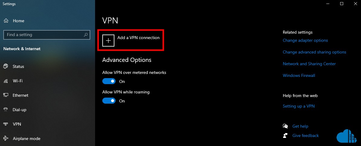 добавяне на VPN